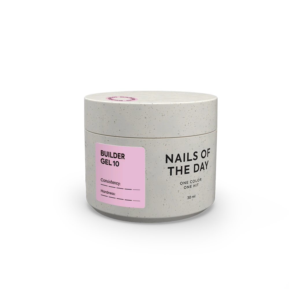 NAILSOFTHEDAY Builder Gel 10 — pink gel for nail extensions, 30 ml