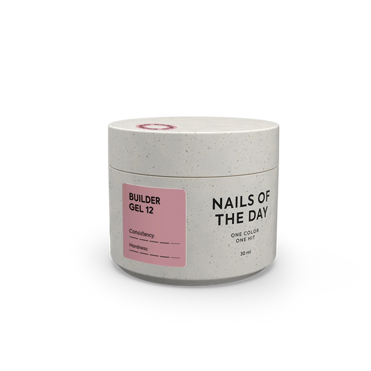 NAILSOFTHEDAY Builder Gel 12 — nude pink gel for nail extensions, 30 ml