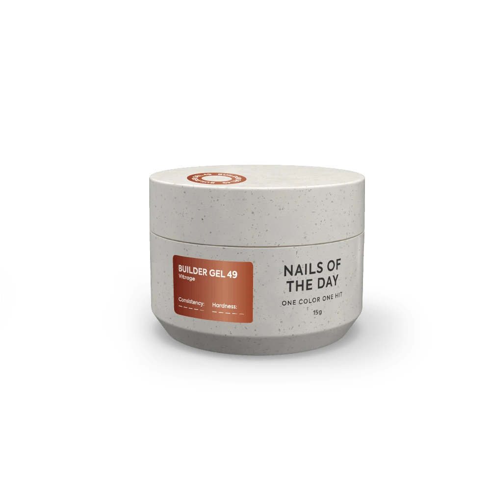 NAILSOFTHEDAY Builder gel 49 Vitrage — caramel stained-glass builder gel for nail extensions, 15 ml