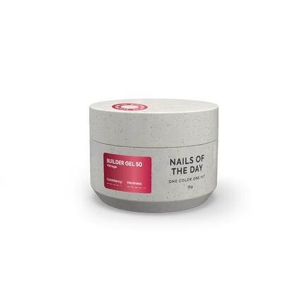 NAILSOFTHEDAY Builder gel 50 Vitrage — red stained-glass builder gel for nail extensions, 15 ml