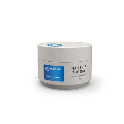 NAILSOFTHEDAY Builder gel 53 Vitrage — blue stained-glass builder gel for nail extensions, 15 ml