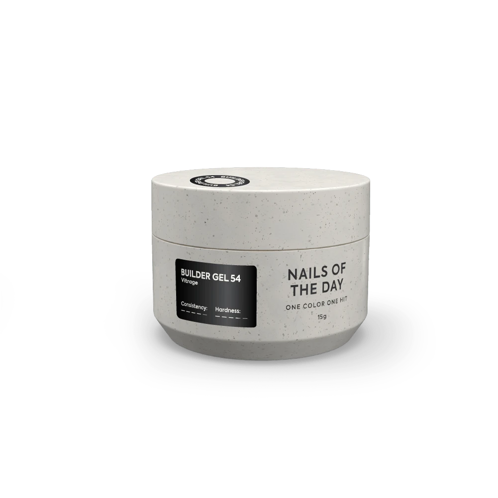 NAILSOFTHEDAY Builder gel 54 Vitrage — black stained-glass builder gel for nail extensions, 15 ml
