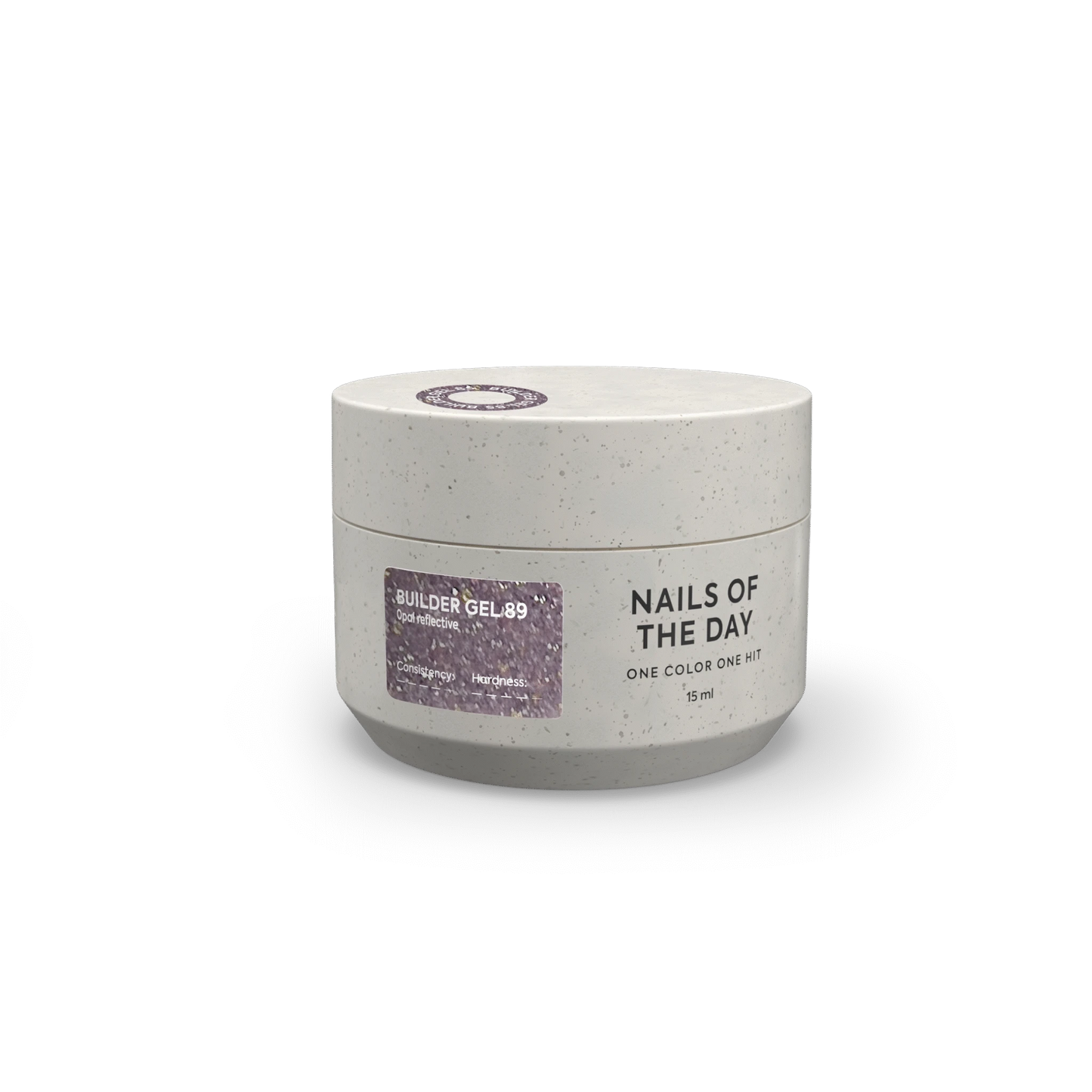 NAILSOFTHEDAY Builder Gel 89 — cool lavender reflective builder gel with opal shimmer, 15 ml