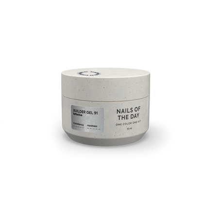 NAILSOFTHEDAY Builder Gel 91 — silver-milky reflective builder gel, 15 ml