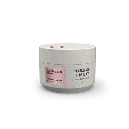 NAILSOFTHEDAY Builder Gel 92 — nude-peach reflective builder gel, 15 ml