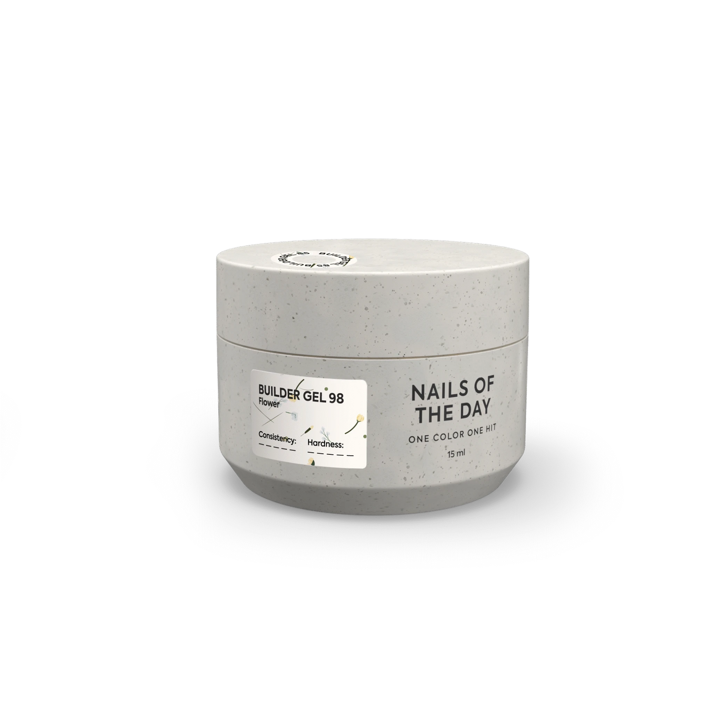 NAILSOFTHEDAY Builder Gel 98 — transparent builder gel with dried flowers, 15 ml