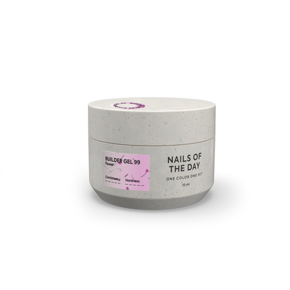 NAILSOFTHEDAY Builder Gel 99 — pink builder gel with dried flowers, 15 ml