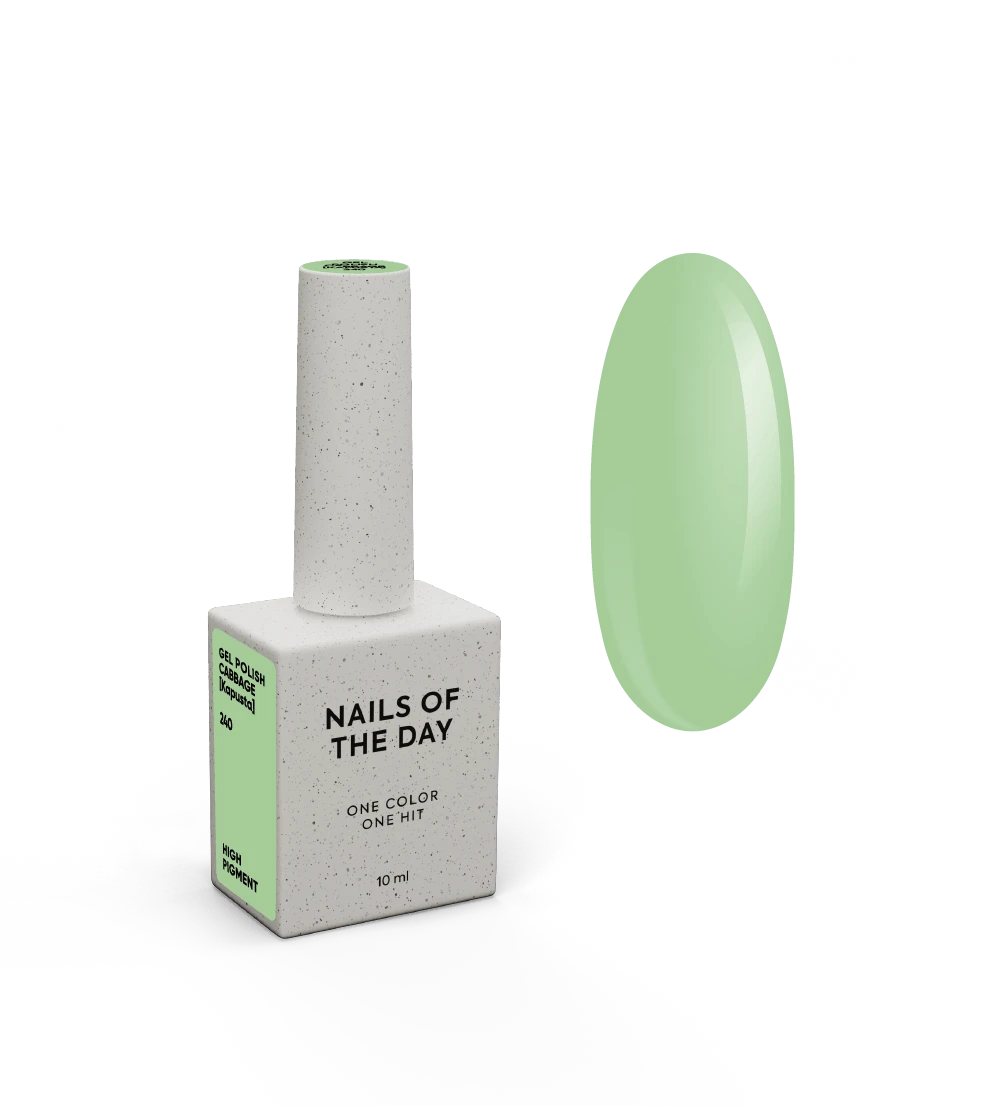 NAILSOFTHEDAY Gel polish Cabbage [Kapusta] 240 — зелено-салатовий гель-лак, що перекривається в один шар, 10 мл