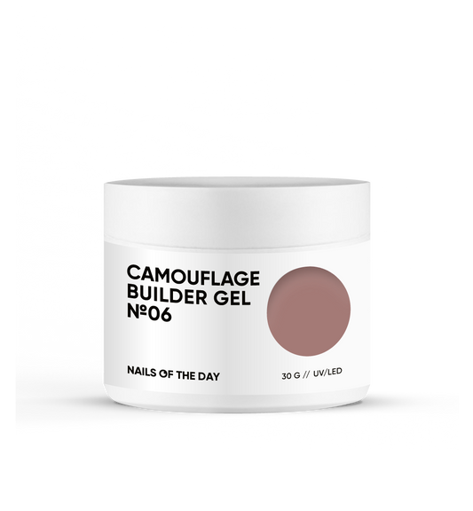 NAILSOFTHEDAY Camouflage builder gel 06 — brown camouflage builder gel for nails, 30 g