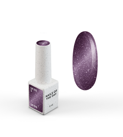 NAILSOFTHEDAY Gel Polish Cat Eye 12 — a purple cat eye gel polish with full coverage in one layer. 6 ml.