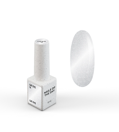 NAILSOFTHEDAY Gel Polish Cat Eye 14 — vernis semi-permanent effet œil-de-chat argenté sur base transparente, 6 ml
