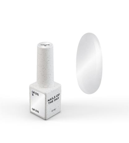 NAILSOFTHEDAY Gel Polish Cat Eye 16 — vernis semi-permanent effet œil-de-chat argenté sur base transparente, 6 ml
