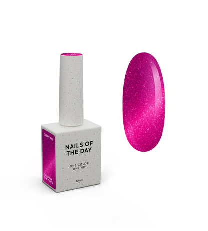 NAILSOFTHEDAY Colore del Mese Giugno 2025 Cherry Kiss — rosa intenso con effetto cat eye, copertura perfetta in una sola passata, 10 ml