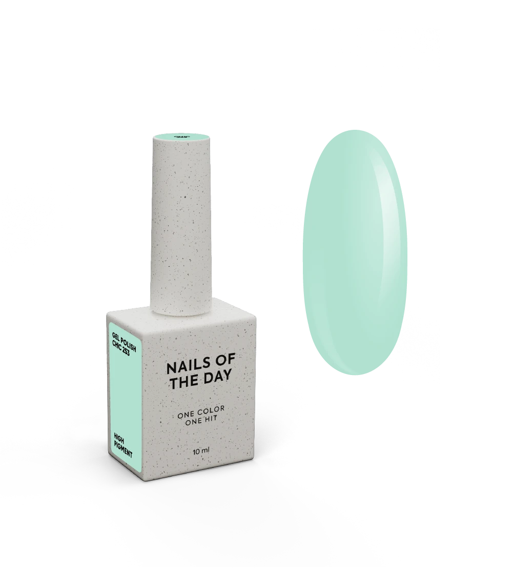 NAILSOFTHEDAY Gel Polish Chic — esmalte gel turquesa pastel com cobertura total em uma única camada, 10 ml.