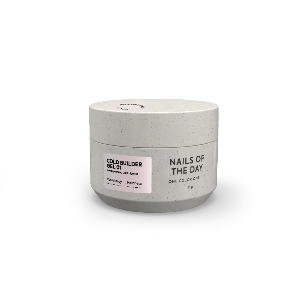 NAILSOFTHEDAY Cold Builder Gel 01 — milky pink builder gel for nail extensions, 15 ml.