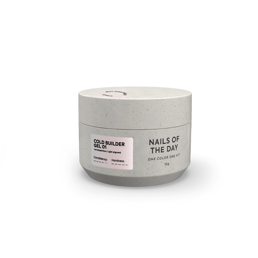 NAILSOFTHEDAY Cold Builder Gel 01 — milky pink builder gel for nail extensions, 15 ml.