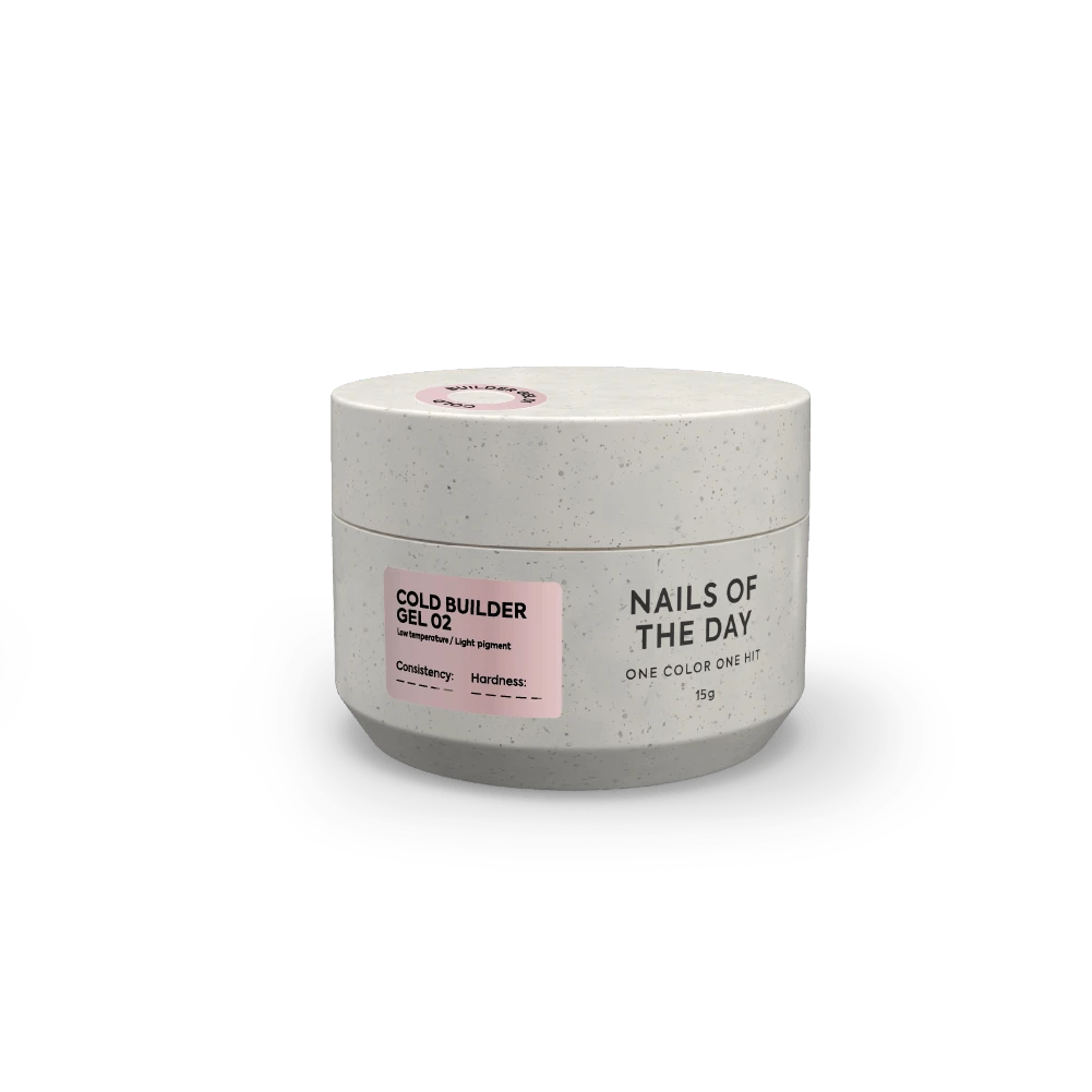 NAILSOFTHEDAY Cold Builder Gel 02 — nude pink builder gel for nail extensions, 15 ml.