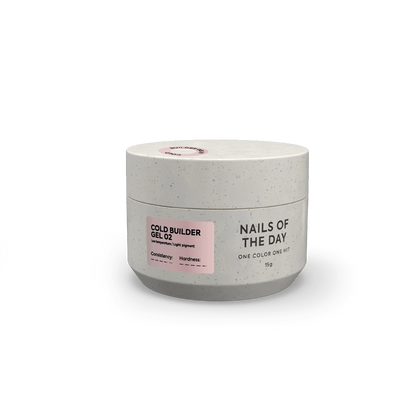 NAILSOFTHEDAY Cold Builder Gel 02 — nude pink builder gel for nail extensions, 15 ml.