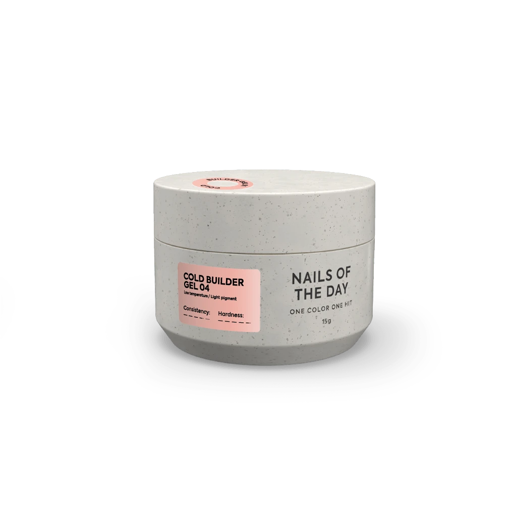 NAILSOFTHEDAY Cold Builder Gel 04 — peach builder gel for nail extensions, 15 ml.