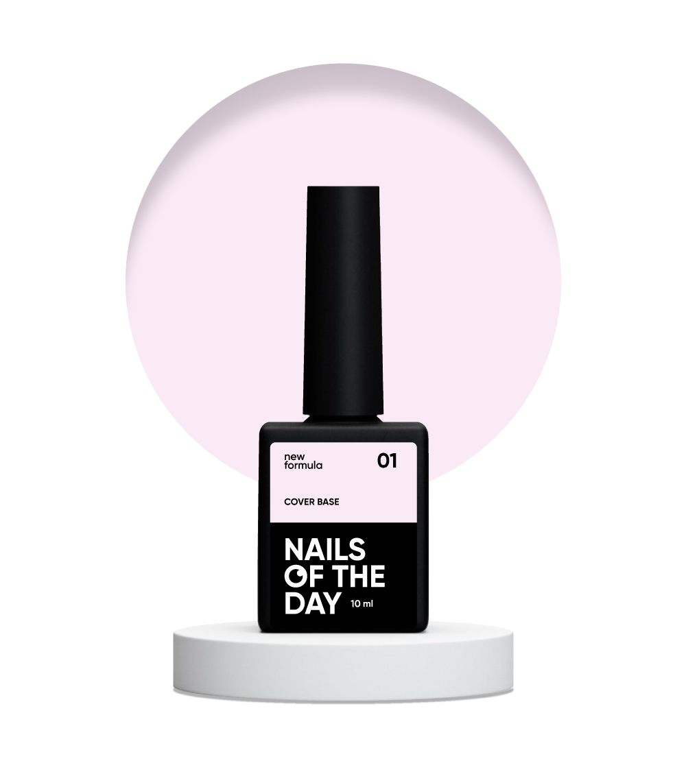 Nailsoftheday Cover base NEW Formula 01 — ніжно-рожеве камуфлююче базове покриття для нігтів, 10 мл