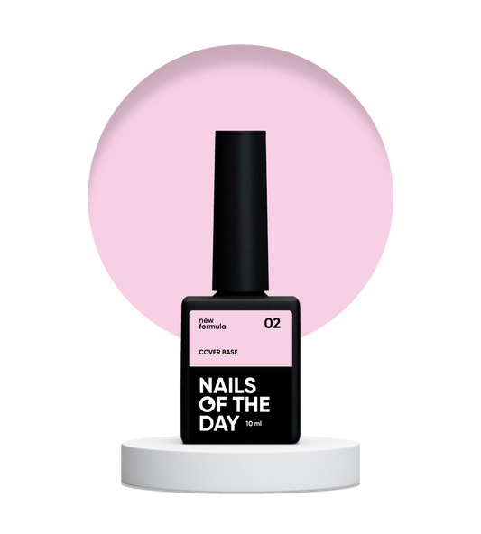 Nailsoftheday Cover base NEW Formula 02 — рожево-нюдове камуфлююче базове покриття для нігтів, 10 мл