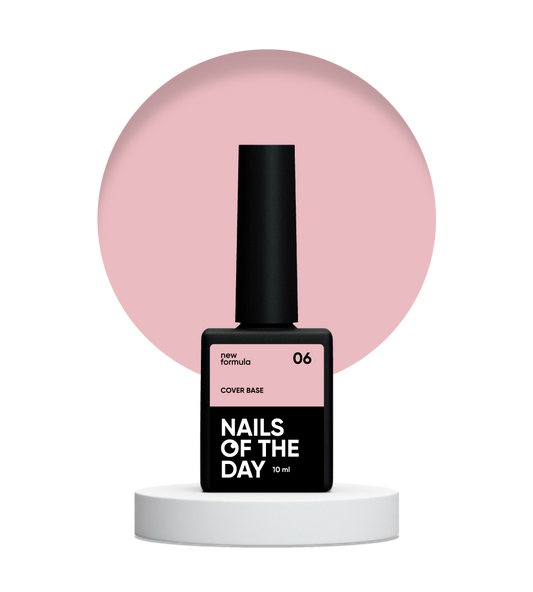 Nailsoftheday Cover base NEW Formula 06 — нюдово–персикове камуфлююче базове покриття для нігтів, 10 мл