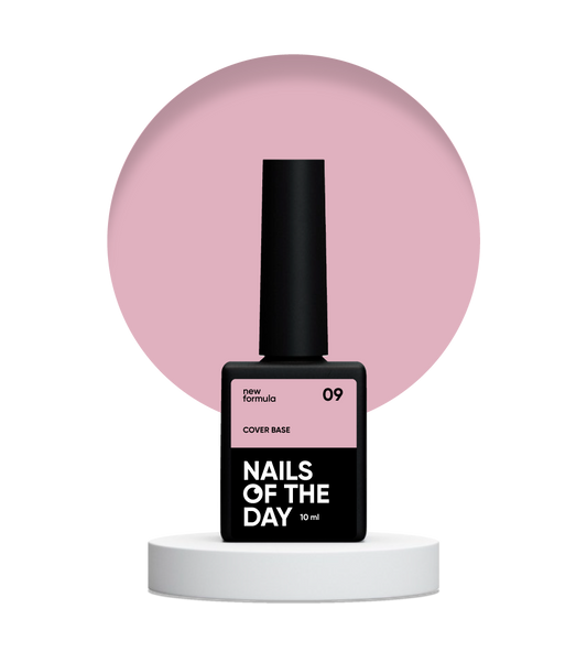 Nailsoftheday Cover base NEW Formula 09 — camouflage base covering for nails in the color of modern nude, 10 ml