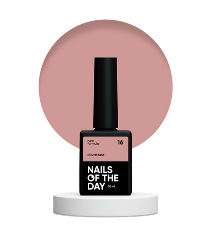 Nailsoftheday Cover base NEW Formula 16 — темне натуральне нюдове камуфлююче базове покриття для нігтів, 10 ml