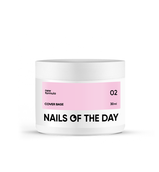 Nailsoftheday Cover base NEW Formula 02 — pink-nude camouflage base coat for nails, 30 ml