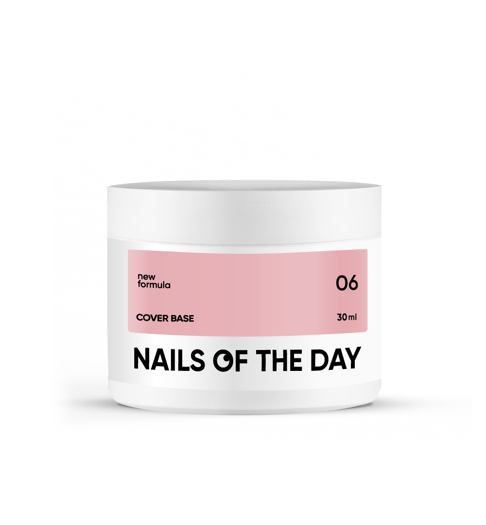 Nailsoftheday Cover base NEW Formula 06 — нюдово–персикове камуфлююче базове покриття для нігтів, 30 мл