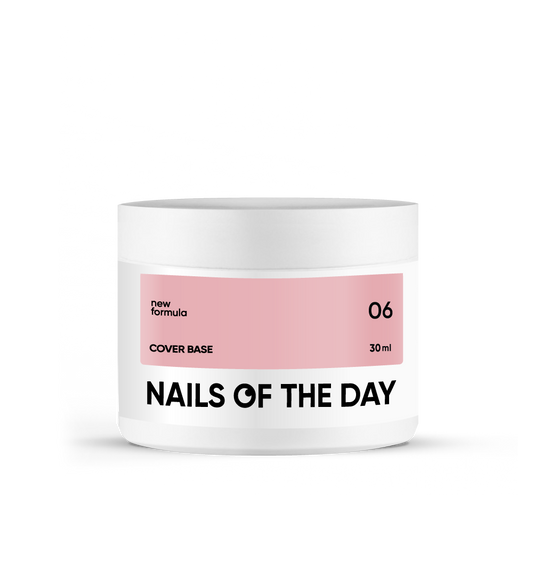 Nailsoftheday Cover base NEW Formula 06 — нюдово–персикове камуфлююче базове покриття для нігтів, 30 мл