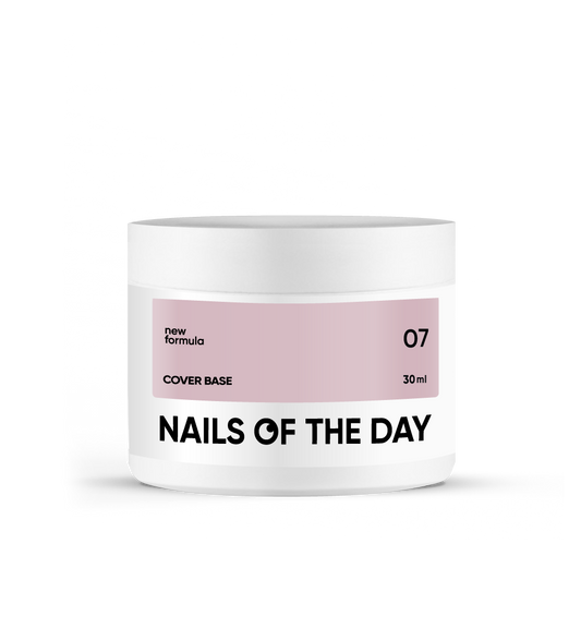 Nailsoftheday Cover base NEW Formula 07 — камуфлююче базове покриття для нігтів кольором латте, 30 мл