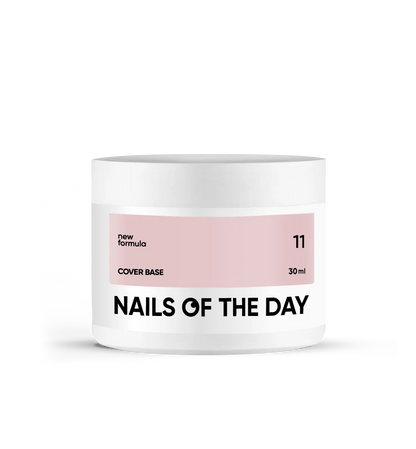 Nailsoftheday Cover Base NEW Formula 11 — base camufladora semitransparente en un delicado tono nude, ideal para uñas, 30 ml.