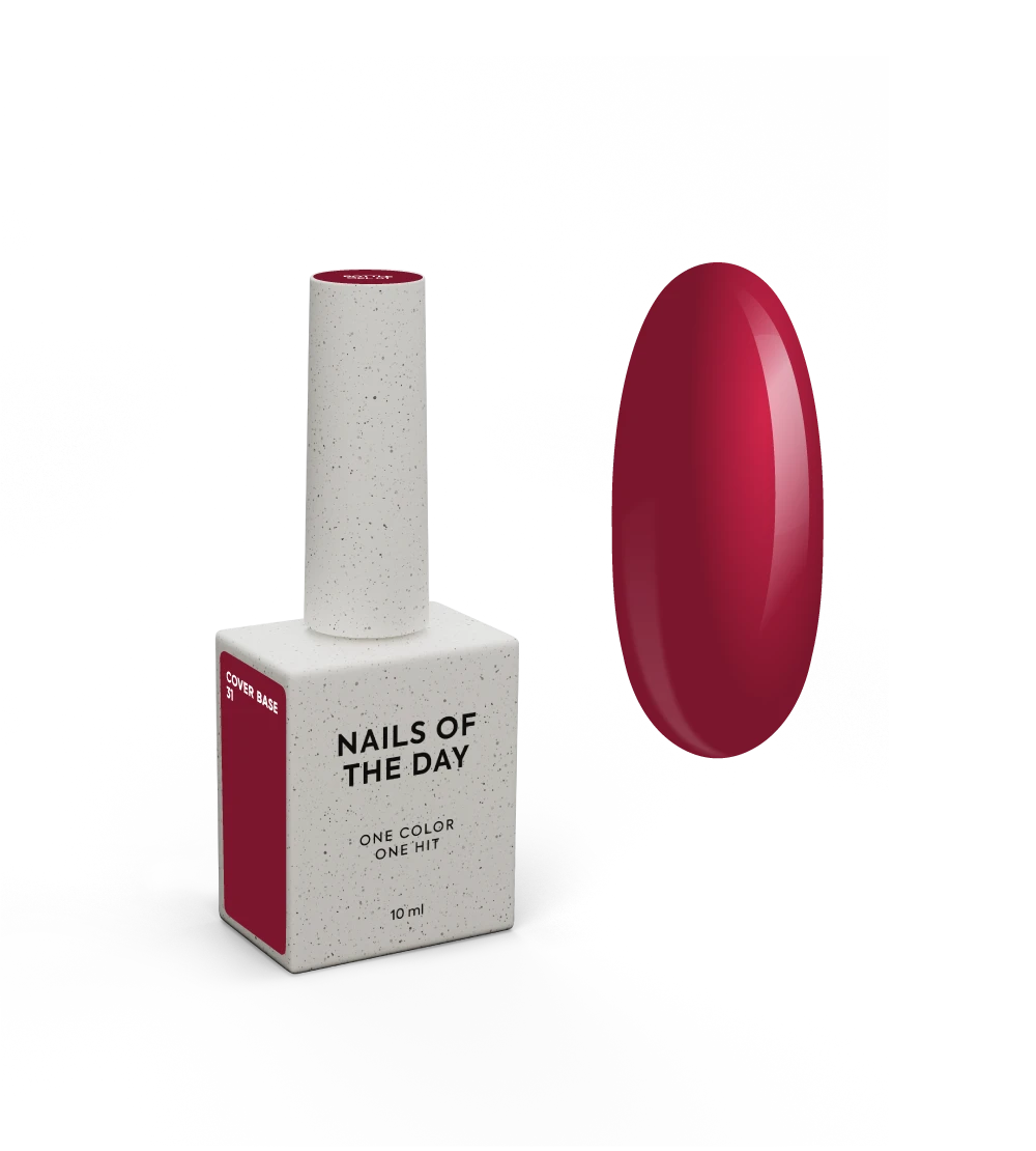 Nailsoftheday Cover Base NEW Formula 31 — base pigmentada  intenso color rojo, 10 ml.