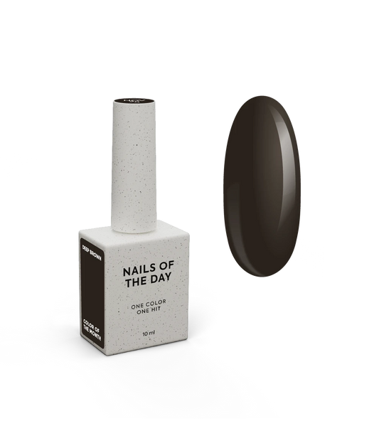 NAILSOFTHEDAY Color of the Month Noviembre 2025 — Deep Brown: tono marrón profundo con matiz de chocolate, cubre en una sola capa, 10 ml.