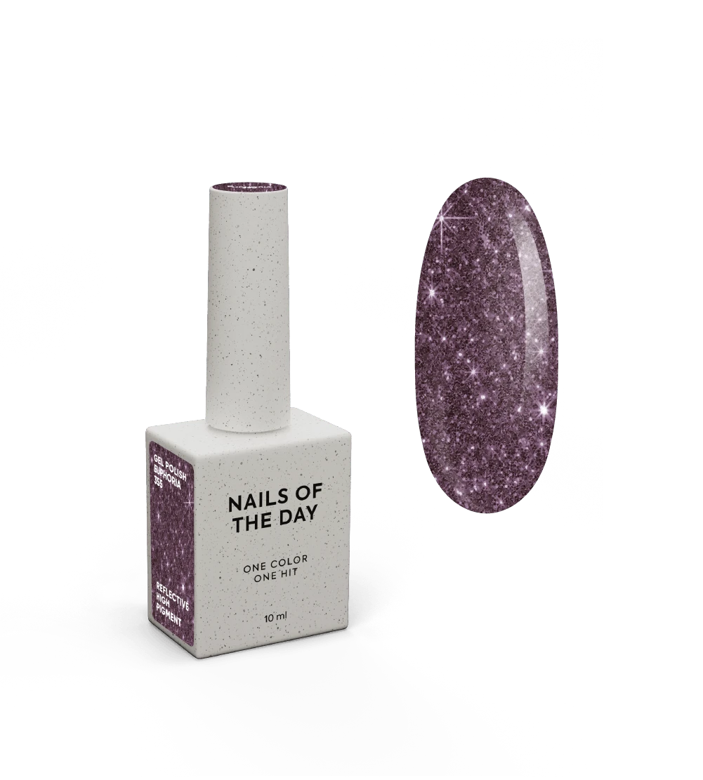 NAILSOFTHEDAY Gel Polish Euphoria — esmalte semipermanente púrpura reflectante, 10 ml