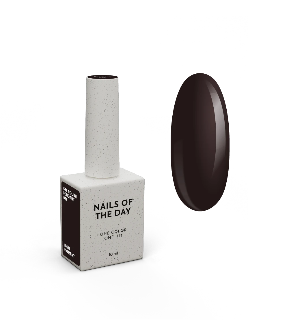 NAILSOFTHEDAY Gel Polish Fondant — dark brown gel polish, one-coat coverage, 10 ml