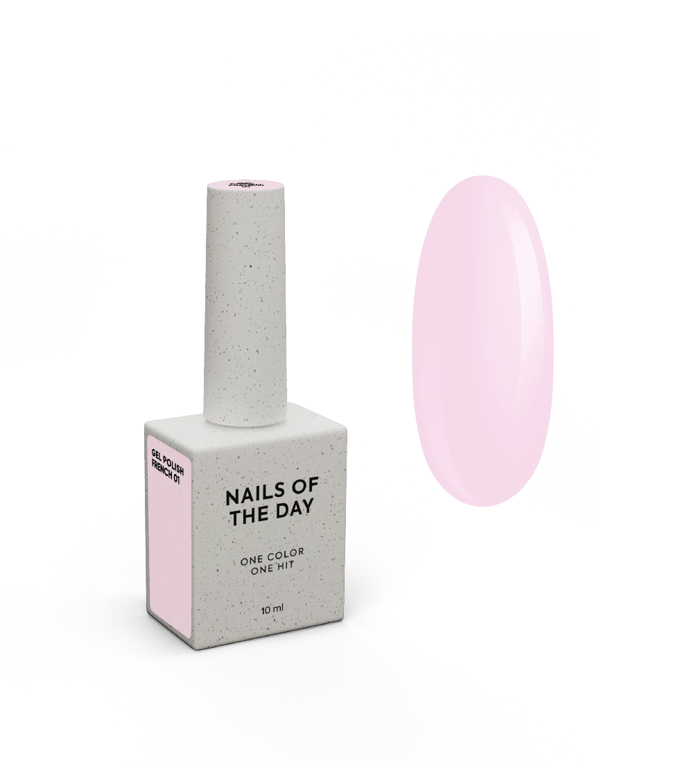NAILSOFTHEDAY Gel Polish French 01 — esmalte semipermanente rosa nude con nivel reducido de pigmentación, 10 ml