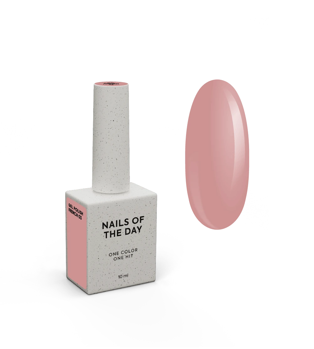 NAILSOFTHEDAY Gel Polish French 03 — esmalte semipermanente nude con nivel reducido de pigmentación, 10 ml