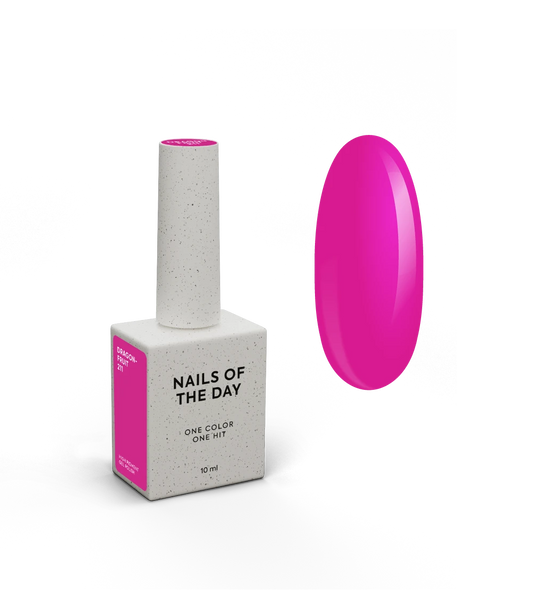 NAILSOFTHEDAY Gel Polish Dragonfruit-211, 10 ml — verniz semipermanente rosa magenta com cobertura total numa única camada