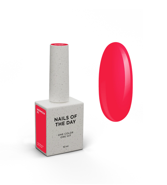 NAILSOFTHEDAY Gel Polish Watermelon-215 — rich coral-red shade with full coverage in one coat, 10 ml