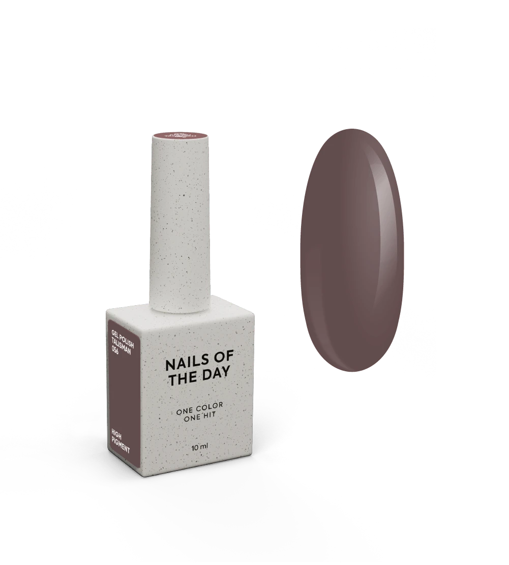 NAILSOFTHEDAY Gel Polish Talisman 056 — vernis semi-permanent brun poudré, couvrant en une seule couche, 10 ml
