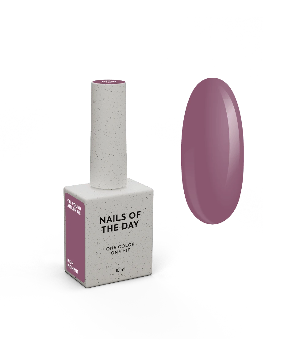 NAILSOFTHEDAY Gel Polish Atelier 178 — vernis semi-permanent rose poudré foncé, couvrant en une seule couche, 10 ml
