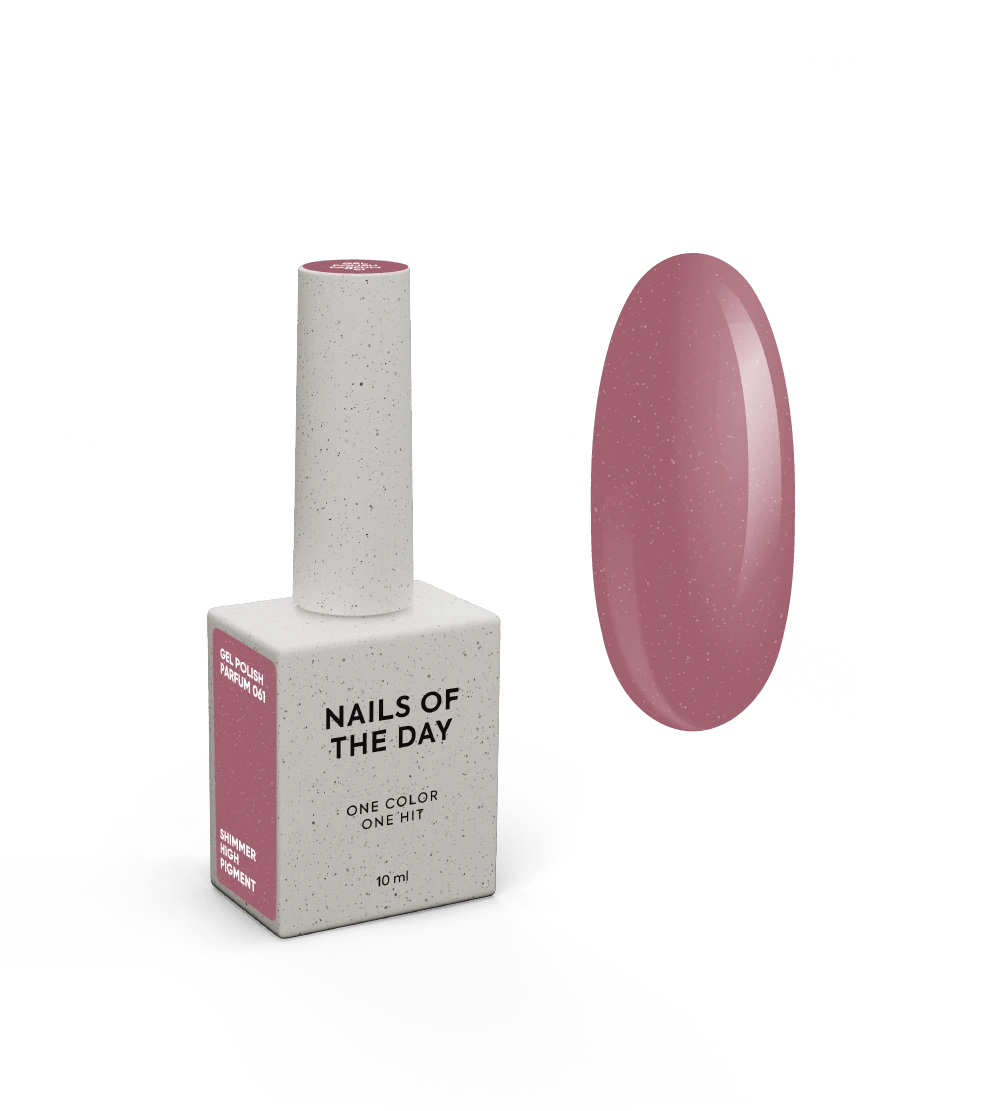 NAILSOFTHEDAY Gel Polish Parfum 061 — vernis semi-permanent dans une teinte poudrée foncée avec shimmer, couvrant en une seule couche, 10 ml
