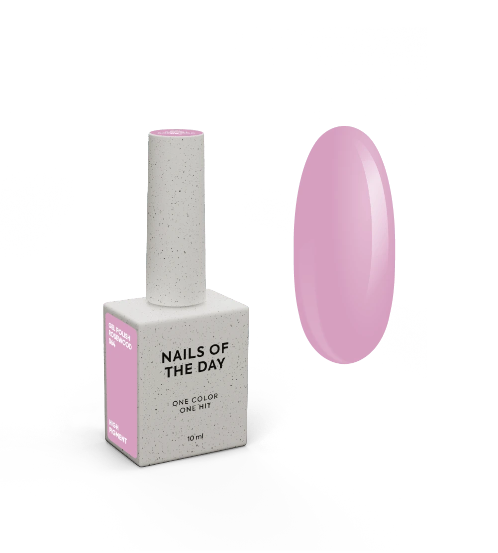 NAILSOFTHEDAY Gel Polish Rosewood 064 — powdery pink gel polish with full coverage in one coat, 10 ml
