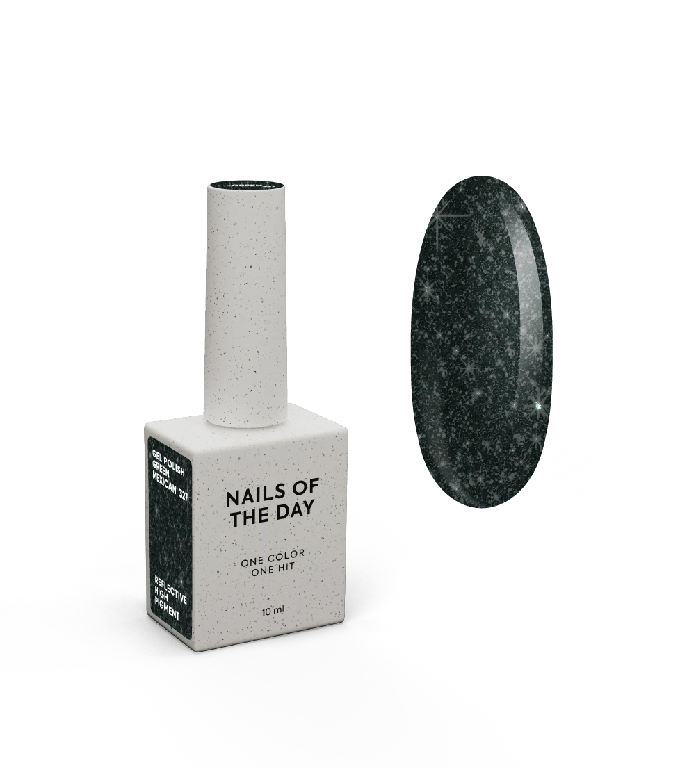NAILSOFTHENIGHT Verniz gel mexicano verde — verniz gel reflector verde escuro para unhas, 10 ml