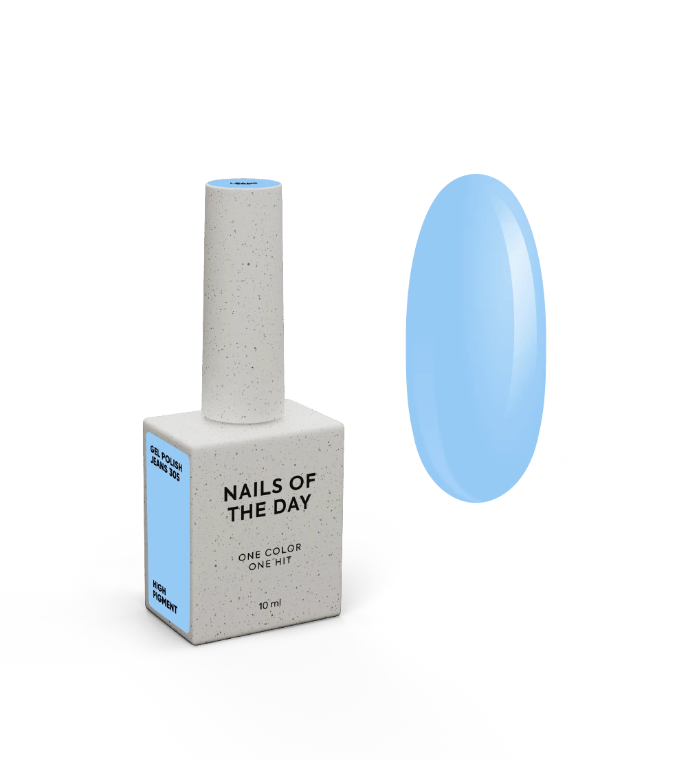 NAILSOFTHEDAY Gel Polish Jeans — esmalte semipermanente azul vaquero con cobertura completa en una sola capa. 10 ml.