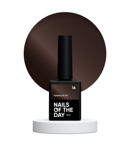 NAILSOFTHEDAY Korean Cat Eye 16 – smalto in gel marrone effetto occhio di gatto, 10 ml.