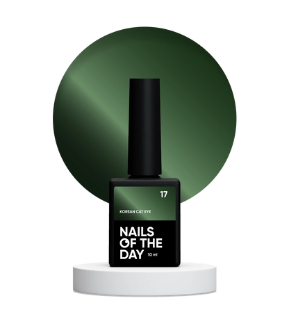 NAILSOFTHEDAY Korean Cat Eye 17 – grüner Cat-Eye-Gellack, 10 ml.