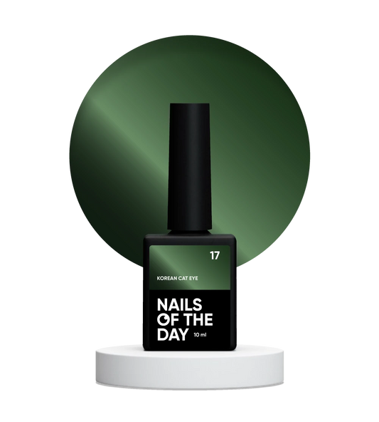 NAILSOFTHEDAY Korean Cat Eye 17 – esmalte em gel verde efeito olho de gato, 10 ml.